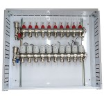 Heating Manifold 10 Loops with Thermal Actuators NC AC230V and Flow Meters